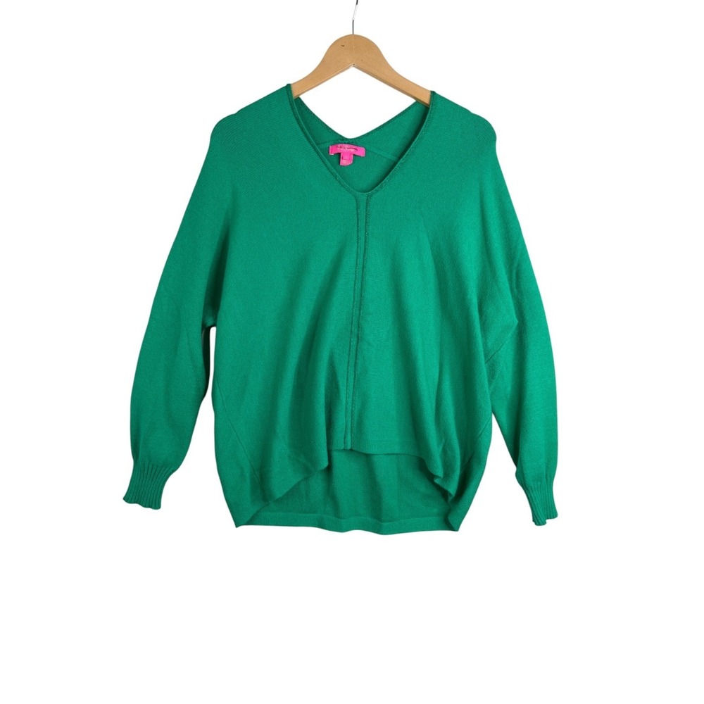 Lilly Pulitzer Stevie Dolman Sleeve V-neck Sweater size Large Green